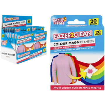 Colour Magnet – 20 Sheets, Colour Run & Stain Remover Sheets, Protect Colours & Whites in Every Wash
