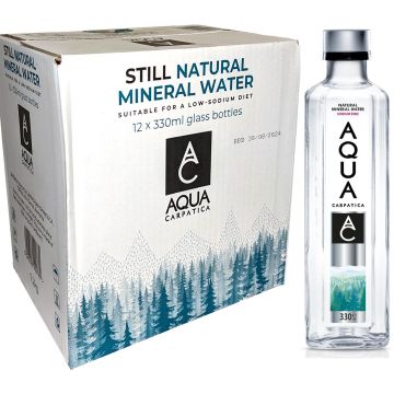 Aqua Carpatica Still Glass Bottle Natural Mineral Water 330ml x 12