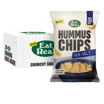 Eat Real Hummus Chips Sea Salt 110g x 10 Best Before 15/9/2025