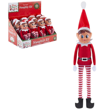 Red Long-Leg Soft Body Girl Elf with Vinyl Face & Hat