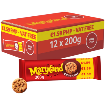Maryland Choc Chip PMP - Pack of 12 x 200g - Cookies with Chocolate Chips