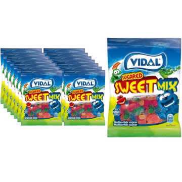 Vidal Sugared Sweet Mix - Pack of 14 x 100g - Assorted Flavours, Gluten Free, BBE: 10/2025