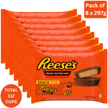 Reese’s Peanut Butter Cups - Pack of 8 x 14 Cups (Total 112 Cups) - Milk Chocolate & Peanut Butter