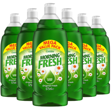 Cussons Morning Fresh Original Washing Up Liquid - Pack of 6 x 675ml - For Sparkling Clean Dishes - Mega Value Pack