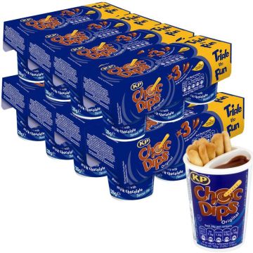 KP Choc Dips Original - Pack of 24 x 28g - Biscuit Sticks with Milk Chocolate Flavor Dip - Triple the Fun