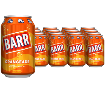 Barr Sparkling Orangeade flavour Soft Drink PMP 330ml x 24 - Best Before: 31.12.2025