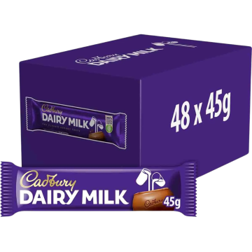 Cadbury Dairy Milk Standard Bars 45g x 48