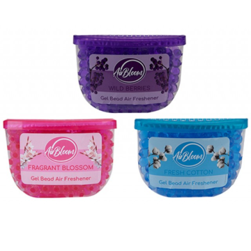 Air Bloom Gel Bead Air Freshener 150g – Pack of 3 (Wild Berries, Fragrant Blossom, Fresh Cotton)
