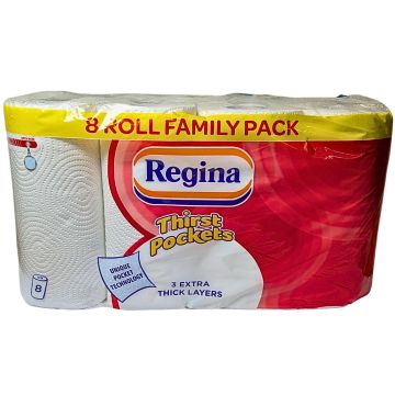 Regina Thirst Pockets 3-Ply Kitchen Towel - Pack of 8