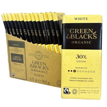 Green & Black's Organic 30% Cocoa White Chocolate Bars 2x90g - Best Before: 11.08.2025