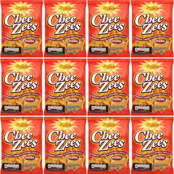 Sunshine Chee Zees Original Snacks - Pack of 12 x 45g - Crunchy Cheese Flavoured Snack
