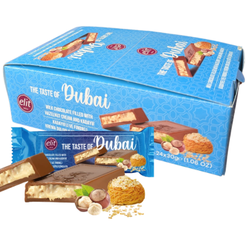 Elit Dubai Chocolate Crispy with Hazelnut & Kadayif 30g x 24