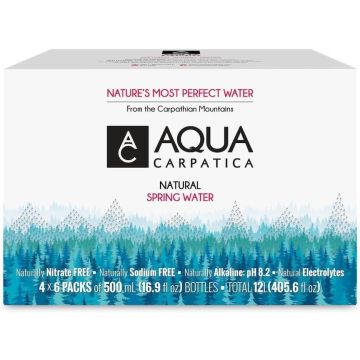 Aqua Carpatica Still Natural Mineral Water  (6 x 4pk) 500ml x 24