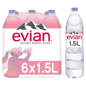 Evian Still Mineral Water  1.5L x 6