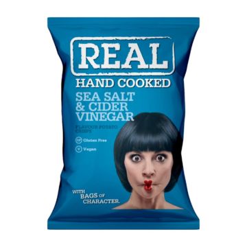 Real Handcooked Sea Salt & Cider Vinegar Crisps 35g x 24