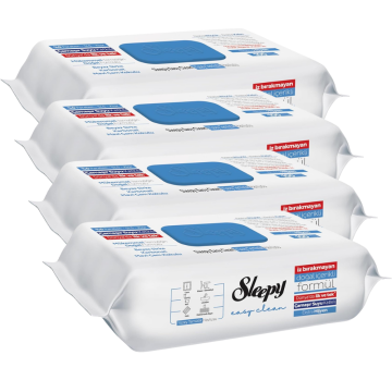 Sleepy Easy Clean Blue Pine Scent Surface Cleaning Wipes & Towels - Pack of 4 x 100 (400 Sheets) - No-Rinse Formula with Vinegar & Bicarbonate