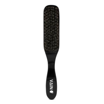 VAIN Wooden Beard & Fade Brush - 100% Boar Bristles in Wood Body - Perfect Fades & Beard Styles BLACK