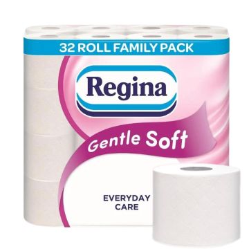 Regina Gentle Soft 3-Ply Tissue Roll - Pack of 32