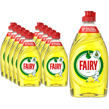 Fairy Lemon Washing Up Liquid – Pack of 10 x 320ml - Clean & Fresh Scent - Tough on Grease, Gentle on Hands