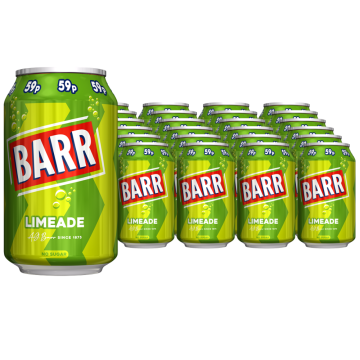 Barr Sparkling Lime Flavour Soft Drink with Sweeteners PMP 330ml x 24