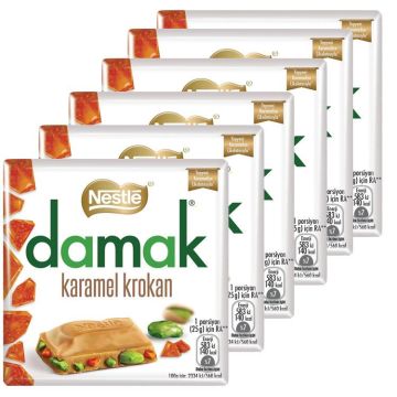 Nestle Damak Caramel Croquant White Chocolate With Pistachio 60g x 6 - Best Before: 08.11.2025