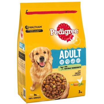 Pedigree Dry Complete Adult Dog Food With Chicken & Vegetables 3kg Best Before 30/03/2025