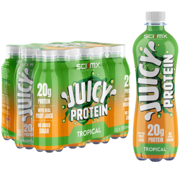 SCI-MX Juicy Tropical Protein Drink (20g Protein) -  Pack of 12 x 500ml Bottle - Real Fruit Juice, No Sugar Added