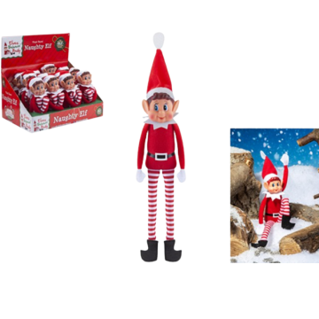 Red Long-Leg Soft Body Boy Elf with Vinyl Face & Hat