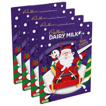 Cadbury Dairy Milk Festive Advent Calendar 90g - 24 Creamy Chocolate Chunks for Chocolate Lovers & Festive Sharing