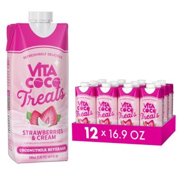 US Vita Coco Treats Strawberries & Cream Coconut Milk Drink 500ml x 12 BBE: 10/07/2025