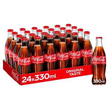 Coca Cola Glass Coke Bottles 330ml x 24