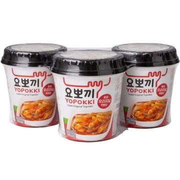 Yopokki Halal Original Topokki (360g) - Pack of 3 x 120g - Instant Rice Cakes