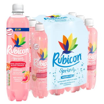Rubicon Spring Pink Grapefruit & Blood Orange Sparkling Water with Real Fruit Juice PMP 500mlx 12