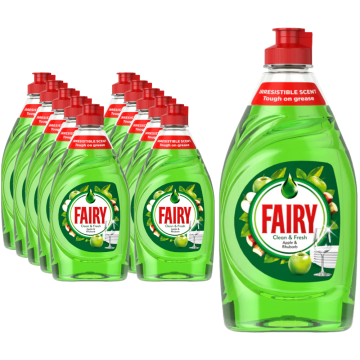 Fairy Apple Washing Up Liquid – Pack of 10 x 320ml - Clean & Fresh Scent - Tough on Grease, Gentle on Hands