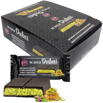 Elit Dubai Dark Chocolate with Pistachio & Kadayif 90g x 12