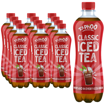 Typhoo Classic Iced Tea Bottle 500ml - Pack of 12 - Low Calorie, Smooth and Sweetened