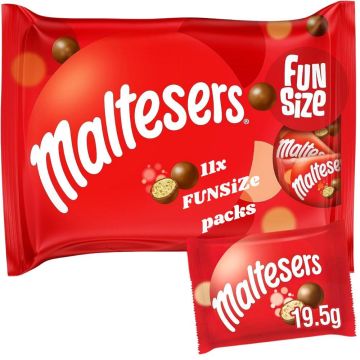 Maltesers Fun Size Milk Chocolate - Pack of 11 x 19.5g - Little Pockets of Fun, Made for Sharing