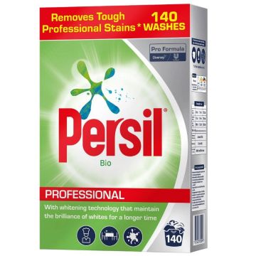 Persil Bio Professional Laundry Detergent Powder 140 Washes - Powerful Stain Removal and Brilliant Whites