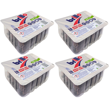 Brillo Multi-Use Soap Pads - Pack of 40 (4x10pk) - Tough on Grease & Stubborn Stains