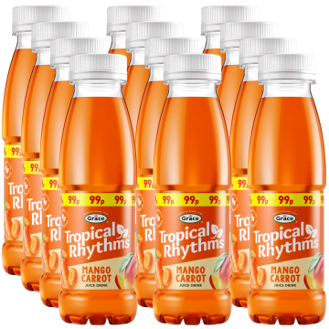 Grace Tropical Rhythms Mango Carrot PMP - Pack of 12 x 330ml, Flavoured Drink