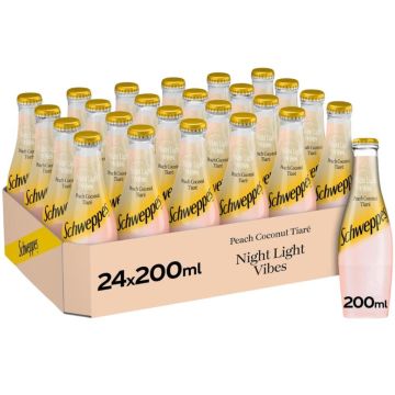 Schweppes Peach Coconut Tiaré Soda Mixer 200ml x 24 Best Before 30.04.2025