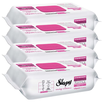 Sleepy Easy Clean Lily Bouquet Surface Cleaning Wipes & Towels 4 x 100 (400 Sheets)