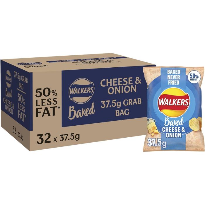 Walkers Baked Cheese Onion Crisps 37.5g x32