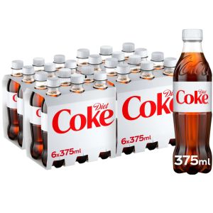Diet Coke 375ml x 24 (4x6pk) Refreshing Taste, No Calories, No Sugar, Best Before: 31/05/2026