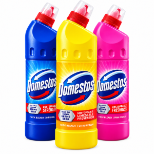 Domestos Thick Bleach Assorted Bundle – Pack of 3 x 750ml – Original, Pink Power & Citrus Fresh