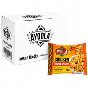 Ayoola Chicken Flavour Instant Noodles, Pack of 40 (8x5pk) x 70g - Quick & Convenient Family Pack