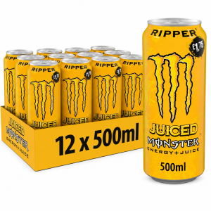Monster Juiced Ripper PMP Energy Drink Cans -  Pack of 12 x 500ml