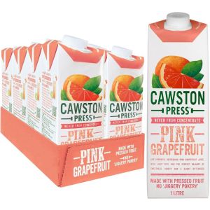 Cawston Press Pink Grapefruit Pressed Juice - Pack of 8 x 1L - Crisp, Tangy & Refreshing - Best Before: June 2026