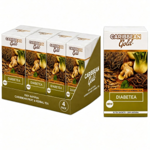 Caribbean Gold Diabetea Fruit & Herbal Tea, 72 Herbal Tea Sachets - (Pack of 4 x 18 Sachets) x 31.5g - Herbal Infusion Tea