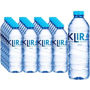 KLIR Still Spring Water Bottles , Pack of 24 x 500ml - Stay Hydrated Anywhere
